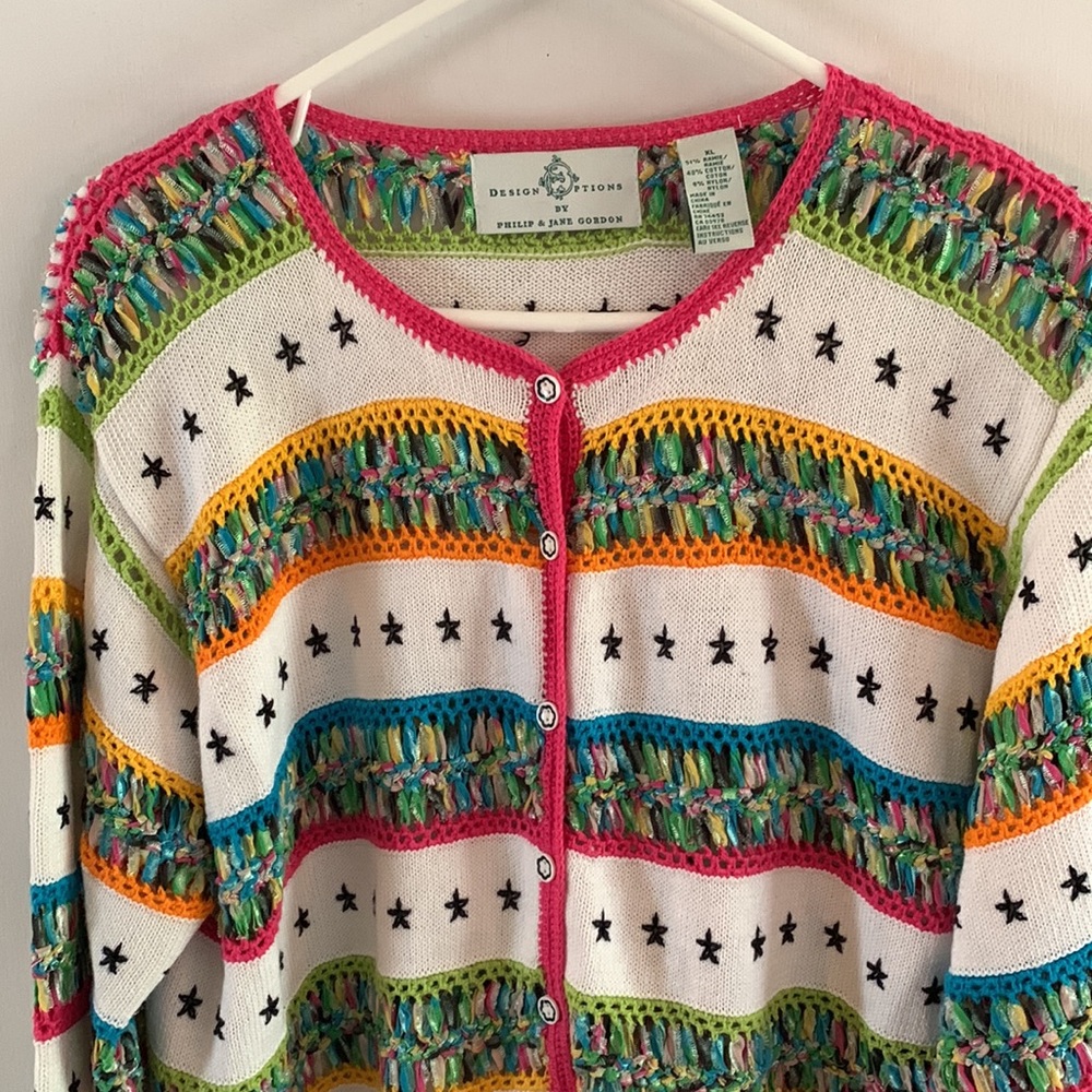 Design Option Colorful Button Front Cardigan With… - image 2